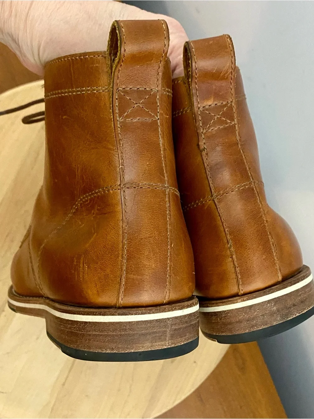 Helm The Zind Teak Brown Leather Men’s Dress Chukka Boots Sz 9 M Business Casual